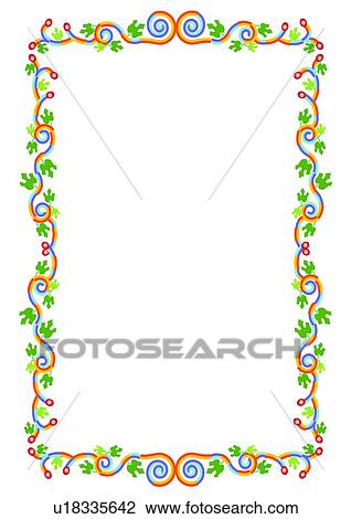 Drawing - rim, flower, frame, leaf. Fotosearch