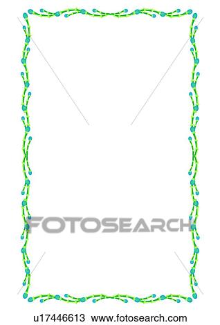 rim, frame, flower, leaf View Large Illustration Drawing - rim, frame, flower, leaf. Fotosearch