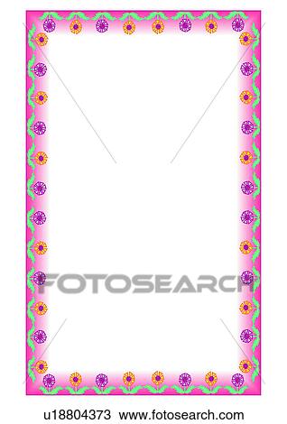 Drawing - rim, frame, flower, leaf. Fotosearch