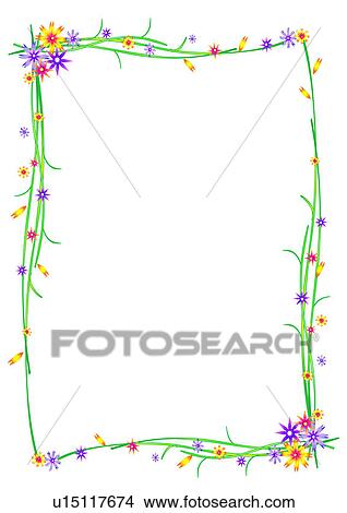 rim, frame, flower, leaf View Large Illustration Stock Illustration - rim, frame, flower, leaf. Fotosearch