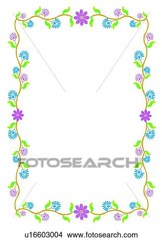 Stock Illustration - rim, frame, flower, leaf. Fotosearch