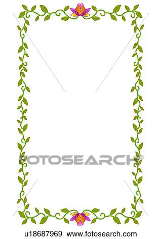 Stock Illustration - rim, frame, flower, leaf. Fotosearch