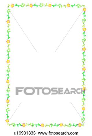 rim, frame, leaf, flower View Large Illustration Drawing - rim, frame, leaf, flower. Fotosearch