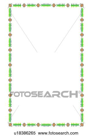 Stock Illustration - rim, leaf, frame, flower. Fotosearch
