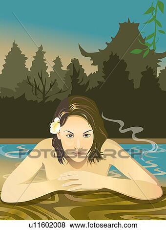 Stock Illustration - Beauty Treatment, Spa, Getting Away From It All, Lifestyles, Spa. Fotosearch