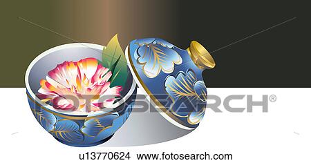 Stock Illustration - Blossom, Bowl, Ceramics, Close-Up, Flower. Fotosearch