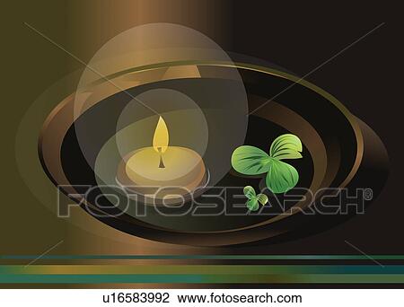 Drawing - Brown, Burning, Candle, Close-Up, Flame. Fotosearch