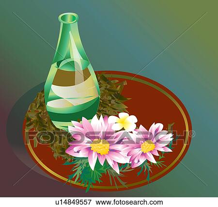 Close-Up, Colored Background, Flask, Flower, Fragility View Large Illustration Stock Illustration - Close-Up, Colored Background, Flask, Flower, Fragility. Fotosearch