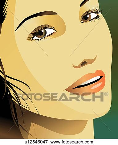 Stock Illustration - Human Face, Beauty, Spa Treatment, Lifestyles. Fotosearch