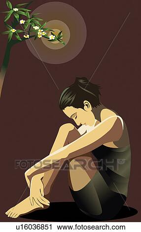 Clip Art - One Person, Beauty, One Young Woman Only, Leaf, Leisure Activity. Fotosearch