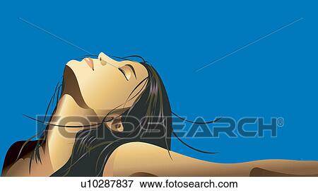 Routine, Long Hair, Close-Up, Relaxation, Beauty Treatment View Large Illustration Stock Illustration - Routine, Long Hair, Close-Up, Relaxation, Beauty Treatment. Fotosearch