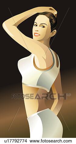 Stock Illustration - Spa, Looking At Camera, Casual Clothing, Beauty, Indoor, Young Adult. Fotosearch