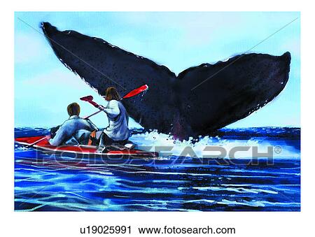 Clip Art - benthos, animal, ocean, sea, fish, people, whale. Fotosearch
