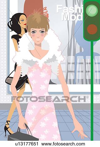 Clip Art - looking at camera, projection, sketch, visualization, creative. Fotosearch