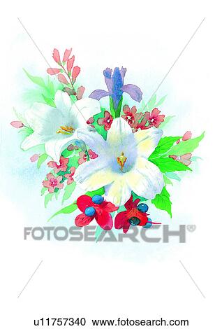 flower, plant, watercolor View Large Illustration Clipart - flower, plant, watercolor. Fotosearch