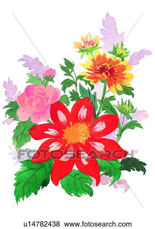 Stock Illustration - plant, watercolor, flower. Fotosearch