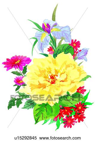 plant, watercolor, flower View Large Illustration Stock Illustration - plant, watercolor, flower. Fotosearch