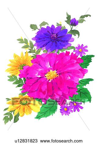 watercolor, plant, flower View Large Illustration Drawing - watercolor, plant, flower. Fotosearch