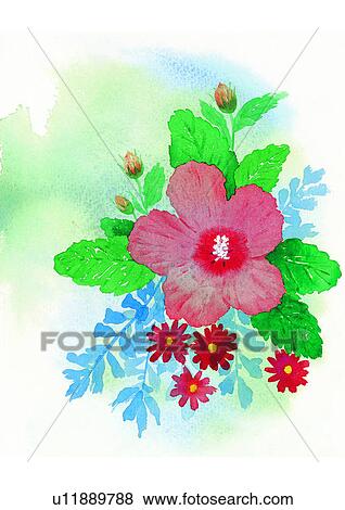 watercolor, plant, flower View Large Illustration Stock Illustration - watercolor, plant, flower. Fotosearch