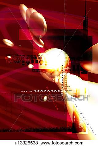 Glowing bubbles superimposed on a red background View Large Illustration Stock Illustration - Glowing bubbles superimposed on a red background. Fotosearch