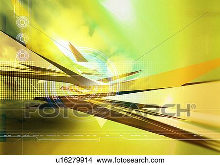 Glowing light streaks on a yellow background View Large Illustration Stock Illustration - Glowing light streaks on a yellow background. Fotosearch