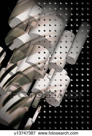 Close-up of rollers superimposed on a dotted background View Large Illustration Stock Illustration - Close-up of rollers superimposed on a dotted background. Fotosearch