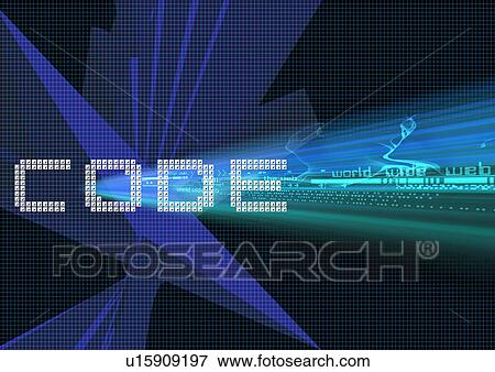 Stock Illustration - Digital text superimposed on a grid pattern. Fotosearch
