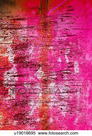 Stock Illustration - Scratches superimposed on a pink background. Fotosearch