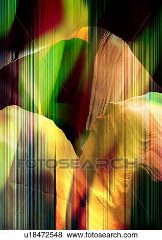 Yellow light streaks superimposed on a striped background View Large Illustration Stock Illustration - Yellow light streaks superimposed on a striped background. Fotosearch