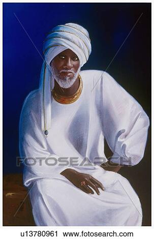 Clip Art - Dark-skinned man with a turban. Fotosearch