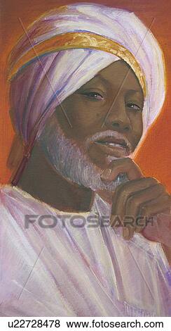 Dark-skinned man with a turban View Large Illustration Stock Illustration - Dark-skinned man with a turban. Fotosearch