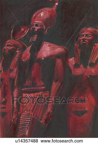 Stock Illustration - Egyptian statues. Fotosearch