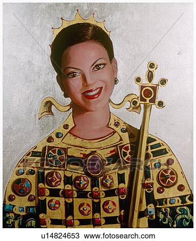 Drawing - Medieval royal woman. Fotosearch