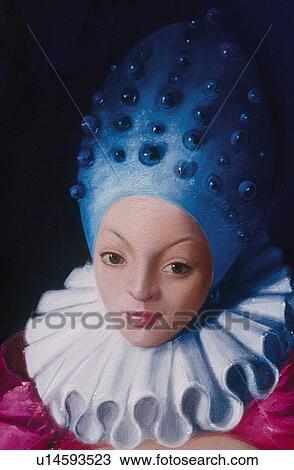 Medieval woman wearing a turban View Large Illustration Drawing - Medieval woman wearing a turban. Fotosearch