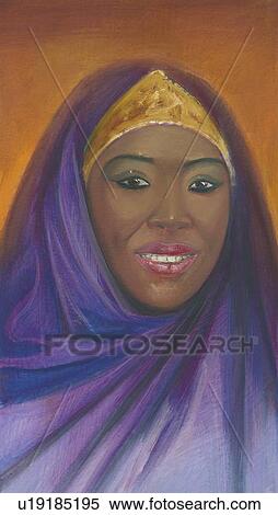 Stock Illustration - Woman in Islamic headdress. Fotosearch