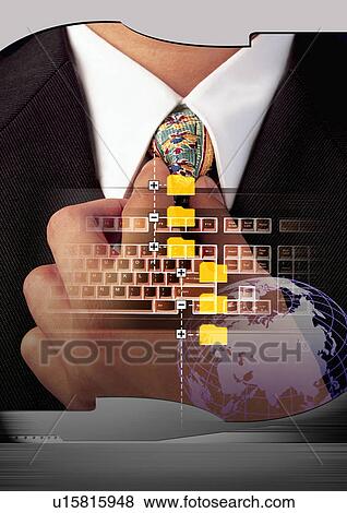 Close-up of a businessman holding his tie View Large Illustration Stock Illustration - Close-up of a businessman holding his tie. Fotosearch