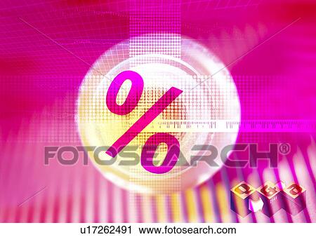 Percentage symbol superimposed on a pink background View Large Illustration Clip Art - Percentage symbol superimposed on a pink background. Fotosearch