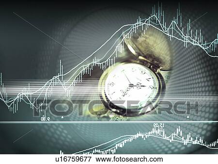 Pocket watch superimposed on a grey graph View Large Illustration Stock Illustration - Pocket watch superimposed on a grey graph. Fotosearch
