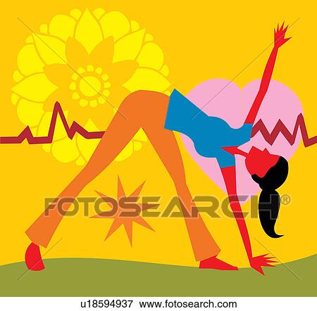 Front view of a woman exercising View Large Illustration Stock Illustration - Front view of a woman exercising. Fotosearch