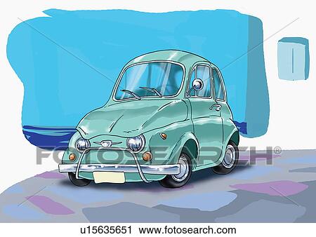 Clip Art - Old fashioned small car. Fotosearch