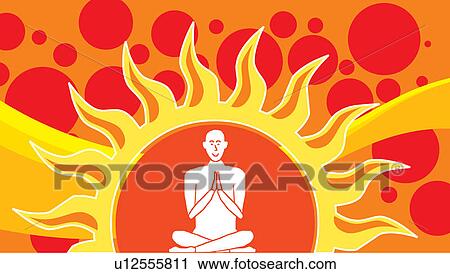 Person doing yoga View Large Illustration Clip Art - Person doing yoga. Fotosearch