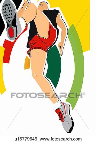 Stock Illustration - Runner's legs from below. Fotosearch