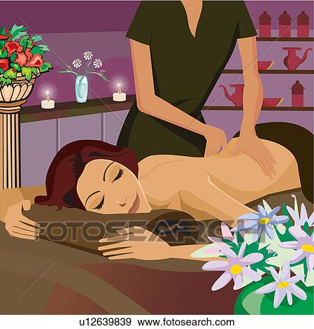 Stock Illustration - Woman having massage. Fotosearch