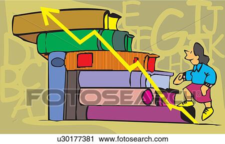 Clip Art - Side view of a girl ascending. Fotosearch