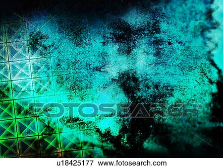 Pattern of green squares superimposed on a black background View Large Illustration Stock Illustration - Pattern of green squares superimposed on a black background. Fotosearch