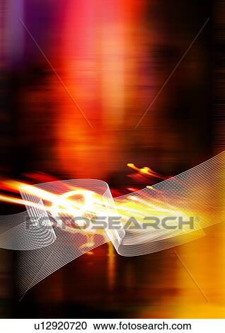 Yellow light streaks superimposed on a red background View Large Illustration Clipart - Yellow light streaks superimposed on a red background. Fotosearch