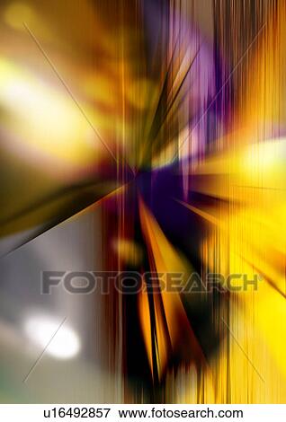 Stock Illustration - Yellow light streaks superimposed on a dark background. Fotosearch