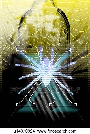 Stock Illustration - Spider in a bottle superimposed on a dark background. Fotosearch