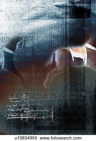 Stock Illustration - Text superimposed on a grey background. Fotosearch
