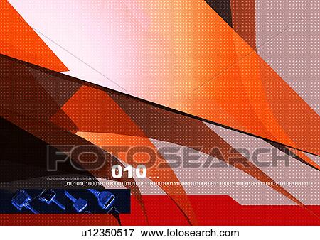 Computer cables superimposed on a colored background View Large Illustration Stock Illustration - Computer cables superimposed on a colored background. Fotosearch